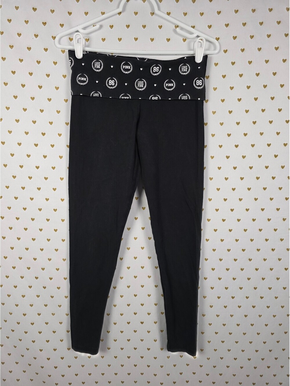 Victorias Secret PINK Vintage Crest Foldover Yoga Pants Skinny Y2k Small